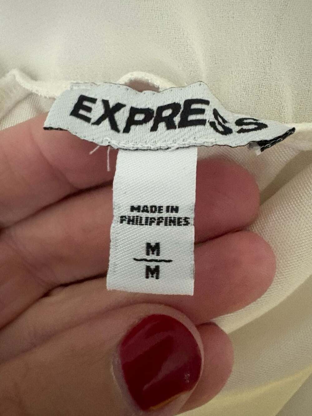 Express Cowl Neck Cami Size M Ivory Satin Lace Back - Picture 3 of 4
